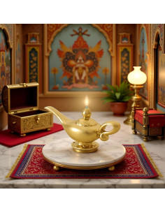 Lámpara de Genio Aladino Miniatura Dorada 1/12 para Muñecas 2