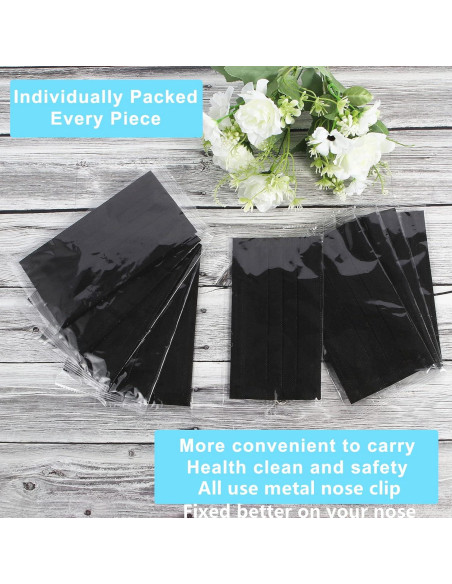 Mascarillas Desechables 3 Capas Adulto Negro 100 Piezas