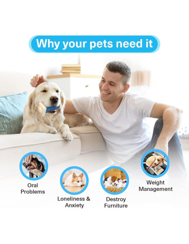 Juguete Indestructible para Perros PcEoTllar - Puzzle de Goma Azul