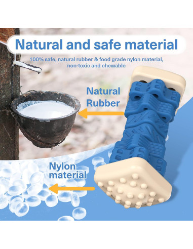 Juguete Indestructible para Perros PcEoTllar - Puzzle de Goma Azul