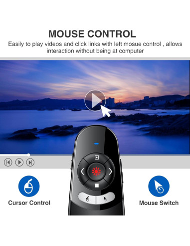 Clicker Presentador Inalámbrico DINOSTRIKE 2 en 1 USB y Tipo C