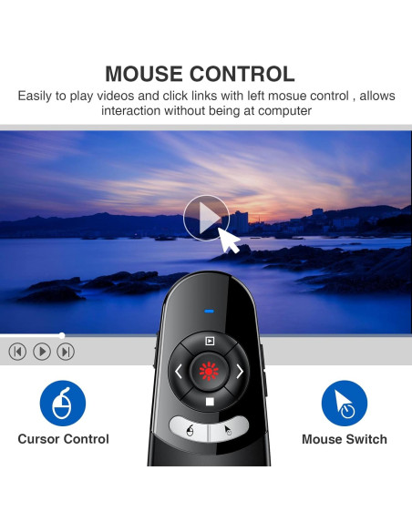 Clicker Presentador Inalámbrico DINOSTRIKE 2 en 1 USB y Tipo C