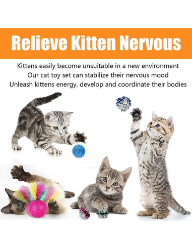 21 Piezas Juguetes para Gatos Interactivos - Túnel Plegable y Varita de Plumas