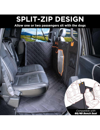 Cubierta de Asiento para Perros ITNAST XL Impermeable Negro