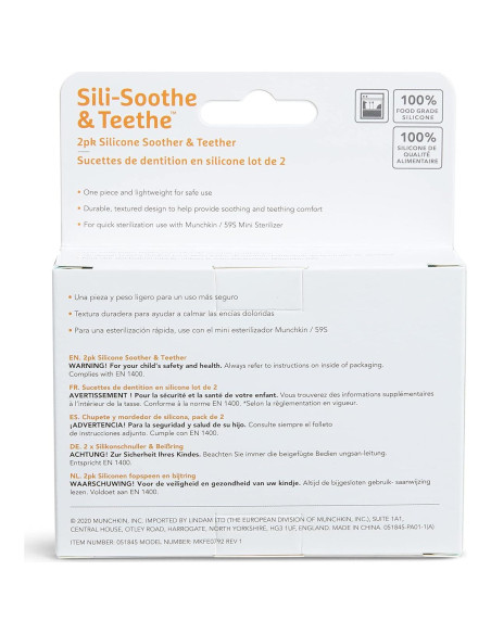Chupete y Mordedor de Silicona Munchkin Sili-Soothe 2 Piezas
