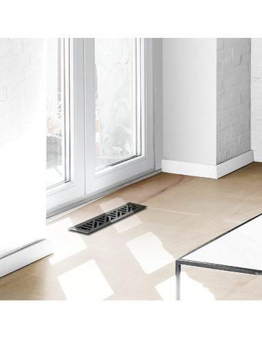 Registro de Piso de Acero Tiara Handicrafts 5.08x25.4cm Negro