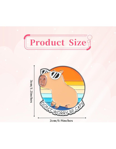 Pin de Esmalte Capibara con Gafas WLLHYF 3.05x2.29cm