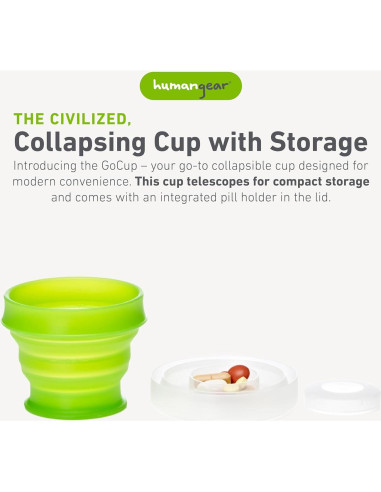Taza Colapsable GoCup Humangear 118ml Verde Libre de BPA