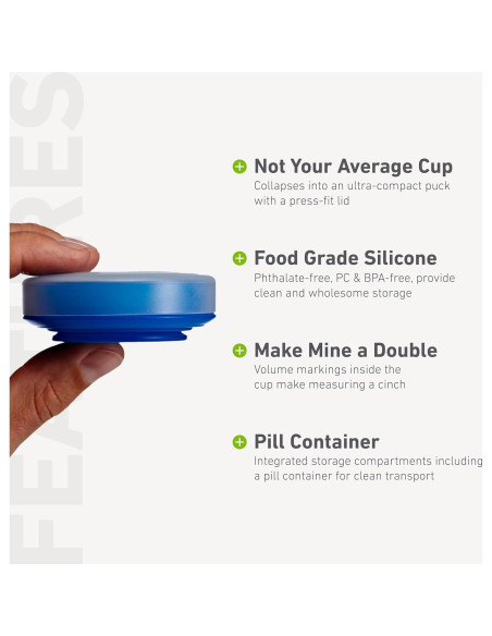 Taza Colapsable GoCup Humangear 118ml Verde Libre de BPA