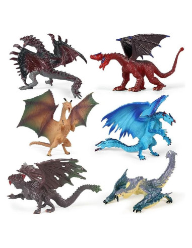 Set de 6 Figuras de Dragón EOIVSH 12.7 cm para Niños