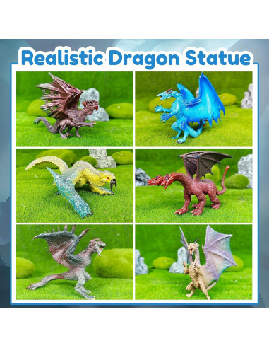 Set de 6 Figuras de Dragón EOIVSH 12.7 cm para Niños