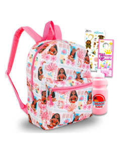 Mochila de Moana Disney 40.6cm + Botella de Agua y Stickers