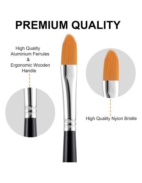 Juego de Pinceles GOTIDEAL 10 Pcs Nailon para Acrílico y Aceite