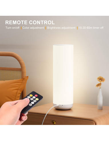 Lámpara de Mesa LED Semlos 30 cm con Control Remoto y Táctil