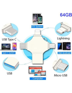 USB Flash Drive 64GB Genérico 4 en 1 USB 3.0 Alta Velocidad 2