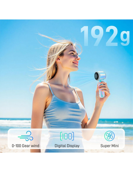 Ventilador Portátil de Mano ByNaRIX C08 Turbo 14000 RPM Azul