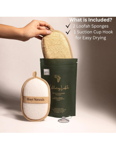 Esponja de Lufa Natural Shayi - Exfoliante Facial y Corporal (2 Pzas) 2