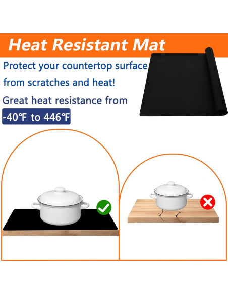 Alfombrilla de Silicona Ultibe 60x40cm Resistente al Calor 2Pack