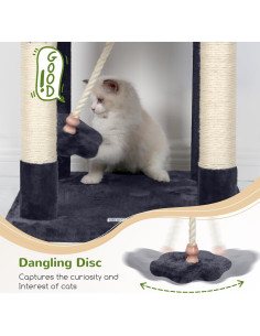 Árbol para Gatos Globlazer F70B 180 cm Gris Oscuro Multi-Nivel 2