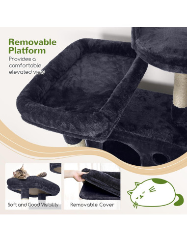 Árbol para Gatos Globlazer F70B 180 cm Gris Oscuro Multi-Nivel