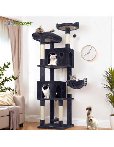 Árbol para Gatos Globlazer F70B 180 cm Gris Oscuro Multi-Nivel