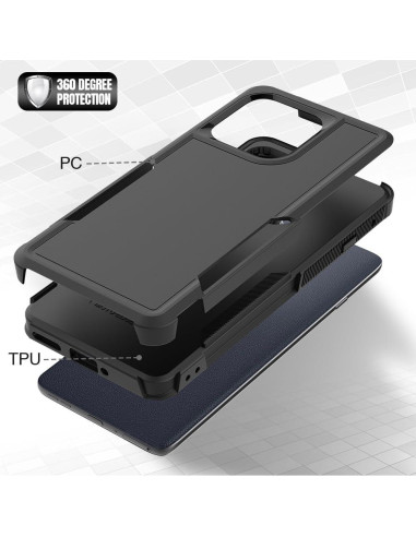 Funda Protectora Doble Capa para Motorola Moto Edge 2025 - Negro