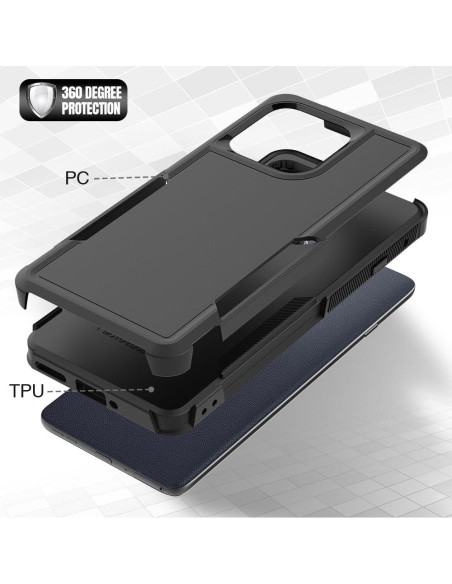 Funda Protectora Doble Capa para Motorola Moto Edge 2025 - Negro