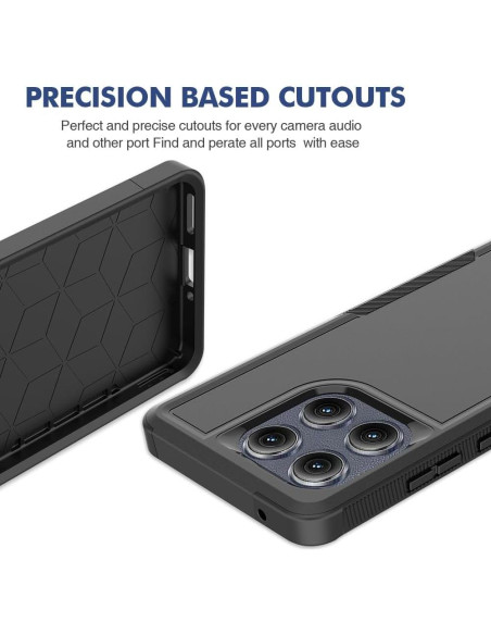 Funda Protectora Doble Capa para Motorola Moto Edge 2025 - Negro