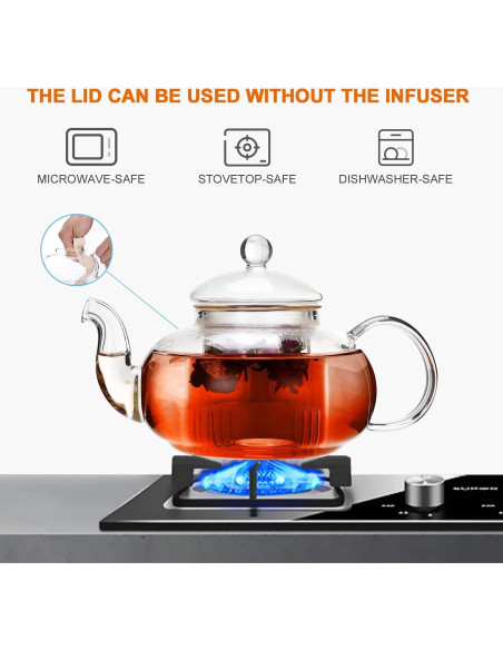 Tetera de vidrio CNGLASS 600 ml con infusor removible