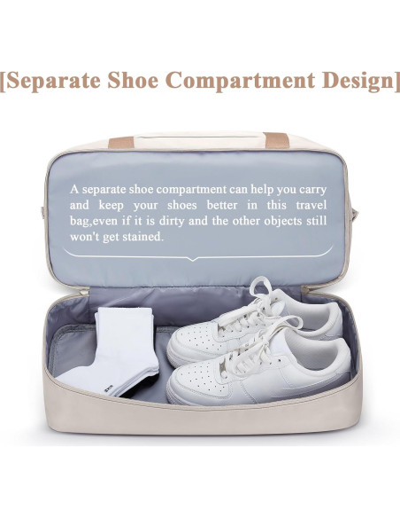 Bolsa de viaje tipo duffel HYC00 con compartimento para zapatos 47x35.8x21.9 cm Bolsa de viaje tipo duffel HYC00 con compartimento para zapatos 47x35.8x21.9 cm