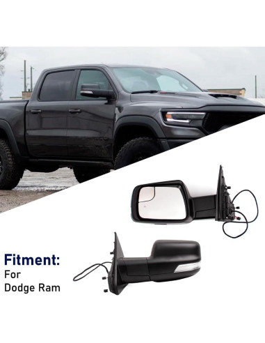 Espejo de Puerta HIGHTO para Dodge Ram 1500 2019-2022 Izquierdo