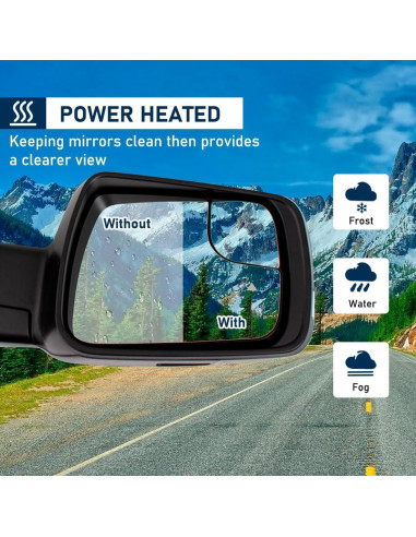 Espejo de Puerta HIGHTO para Dodge Ram 1500 2019-2022 Izquierdo