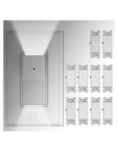 Paquete de 10 Interruptores de Pared SOZULAMP 3 Vías con Luz Nocturna LED 15Amp