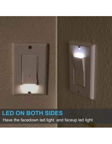 Paquete de 10 Interruptores de Pared SOZULAMP 3 Vías con Luz Nocturna LED 15Amp