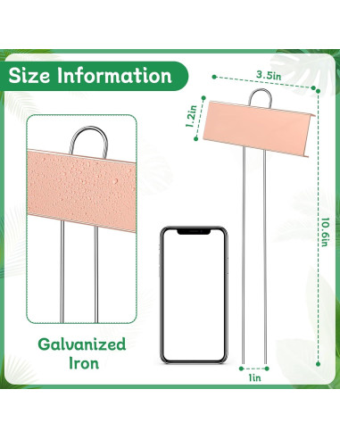 Etiquetas de Jardín WSICSE 50 Piezas Metal Impermeables 26.9 cm