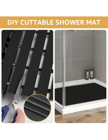 Alfombrilla de Ducha Grande Yolife 90x60 cm Antideslizante PVC