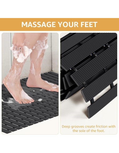 Alfombrilla de Ducha Grande Yolife 90x60 cm Antideslizante PVC