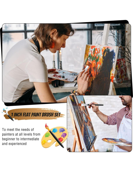 Pinceles Planos de Pintura Zonon 20 Pcs 2.54 cm Sintético