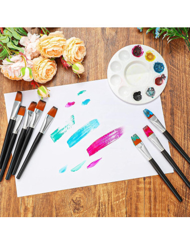 Pinceles Planos de Pintura Zonon 20 Pcs 2.54 cm Sintético