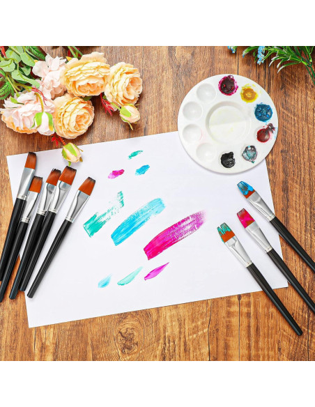 Pinceles Planos de Pintura Zonon 20 Pcs 2.54 cm Sintético