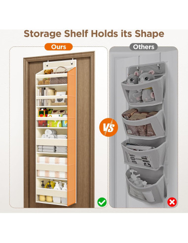 Organizador Colgante Mefirt de 6 Estantes Beige para Puerta