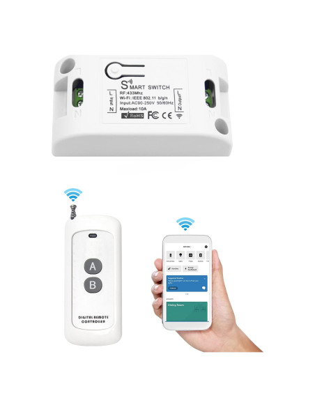 Interruptor Inteligente WiFi RODOT KR2201W, Control Remoto y Temporizador