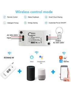 Interruptor Inteligente WiFi RODOT KR2201W, Control Remoto y Temporizador 2