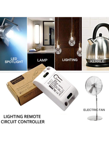 Interruptor Inteligente WiFi RODOT KR2201W, Control Remoto y Temporizador