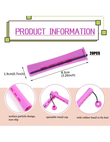 Juego de 20 Varillas para Permanente de Cabello Natural - Púrpura
