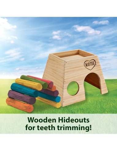 Casa para Chinchillas Kaytee de Madera Natural 20x15.8 cm