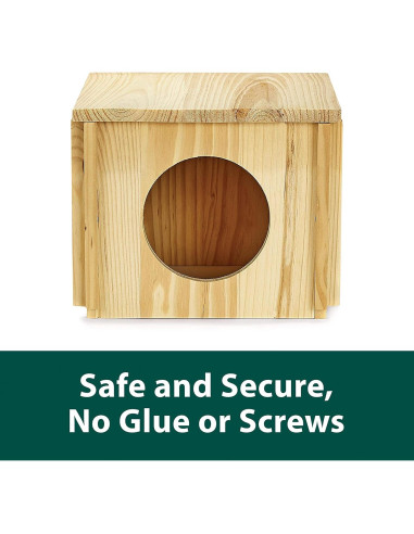 Casa para Chinchillas Kaytee de Madera Natural 20x15.8 cm