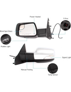 Espejo de Puerta Dodge Ram 2018-2021 HIGHTO Izquierdo Calefaccionado 2