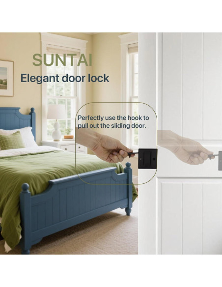 Tirador de puerta corredera SUNTAI negro mate 6.99x6.35 cm Tirador de puerta corredera SUNTAI negro mate 6.99x6.35 cm