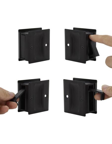 Tirador de puerta corredera SUNTAI negro mate 6.99x6.35 cm Tirador de puerta corredera SUNTAI negro mate 6.99x6.35 cm